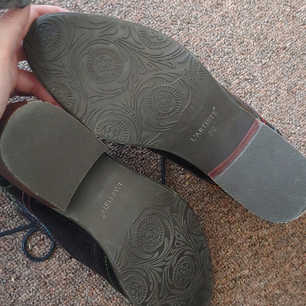 L’Artiste Leather Oxford Shoes |‎ EU 39 | Multicolor Stitching - Picture 5 of 7